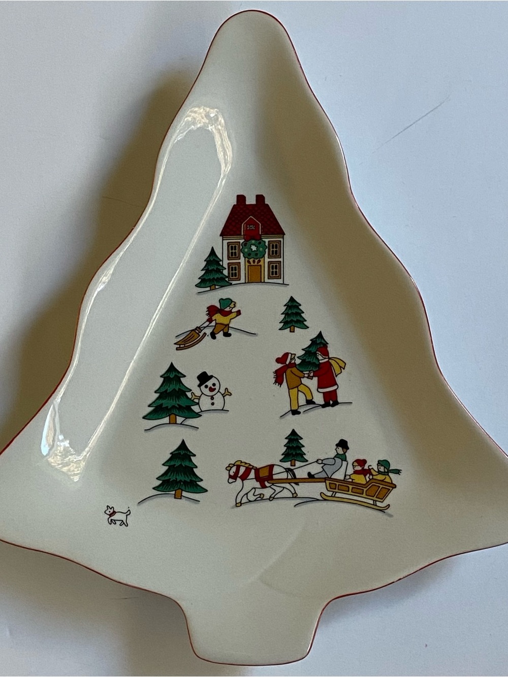 Tree Shaped Dish Plate Tray Joy Of Christmas Jamestown China Ceramic Vintage